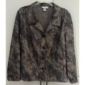 CJ Banks Women's Button Front Jacket w/Snakeskin Print Size 2X  NWOT